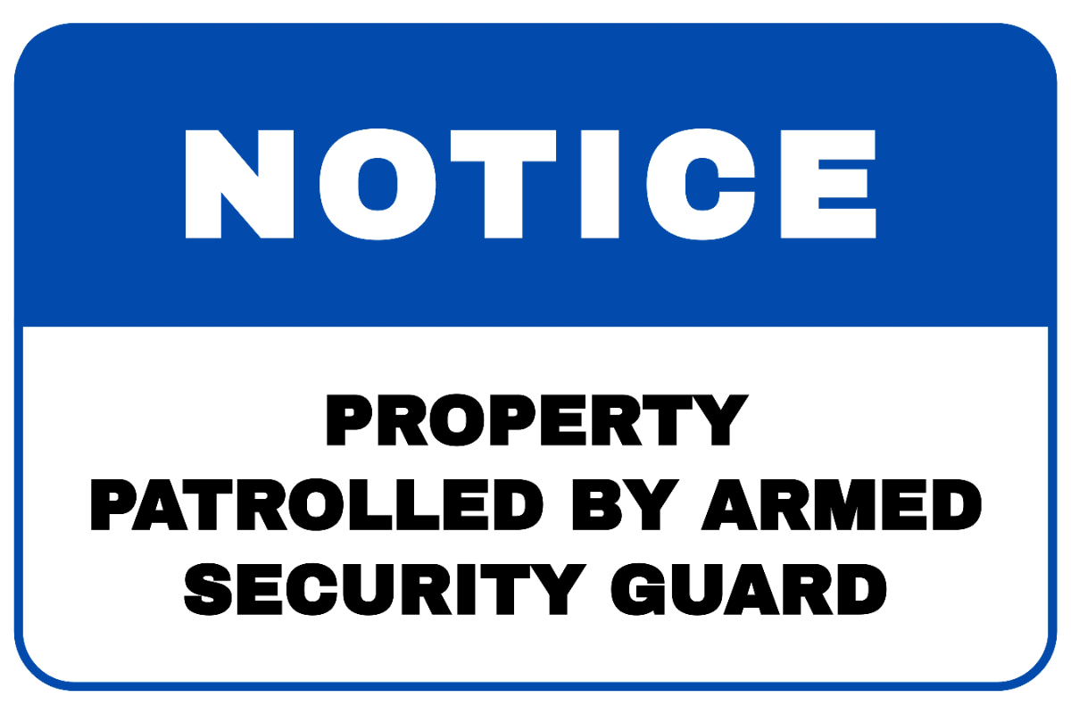 Free Armed Guard On Duty Security Forces Sign Template to Edit Online