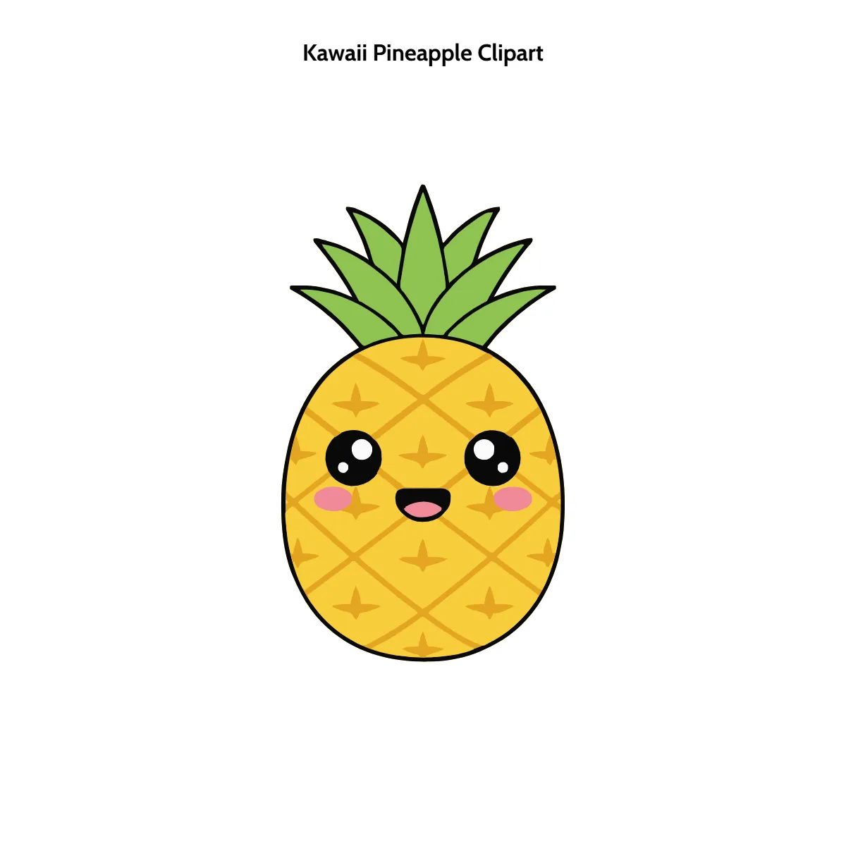 Free Kawaii Pineapple Cartoon Vector Clipart (PNG, SVG) to Edit Online