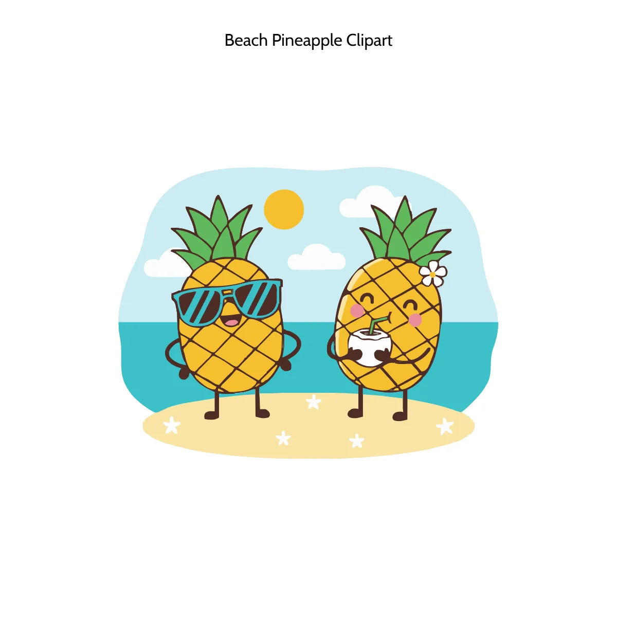 Free Beach Pineapple Vector Clipart (PNG, SVG) to Edit Online