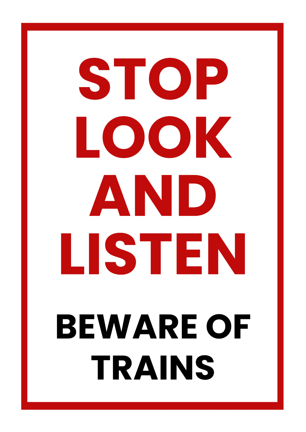 Free Unmanned Level Crossing Railway Sign Template to Edit Online