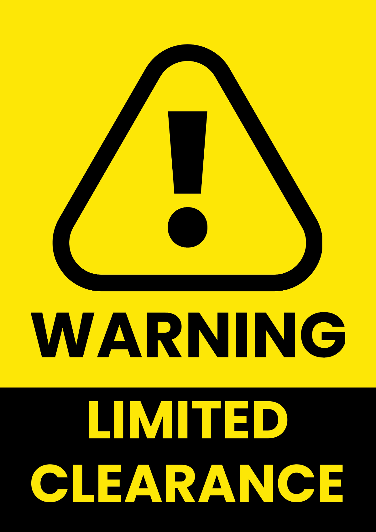 Free Clearance Warning Railway Sign Template to Edit Online