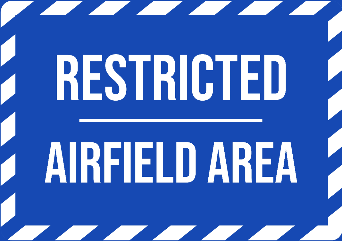 Restricted Airfield Area Security Forces Sign Template