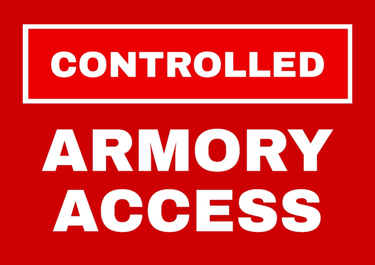 Controlled Armory Access Security Forces Sign Template