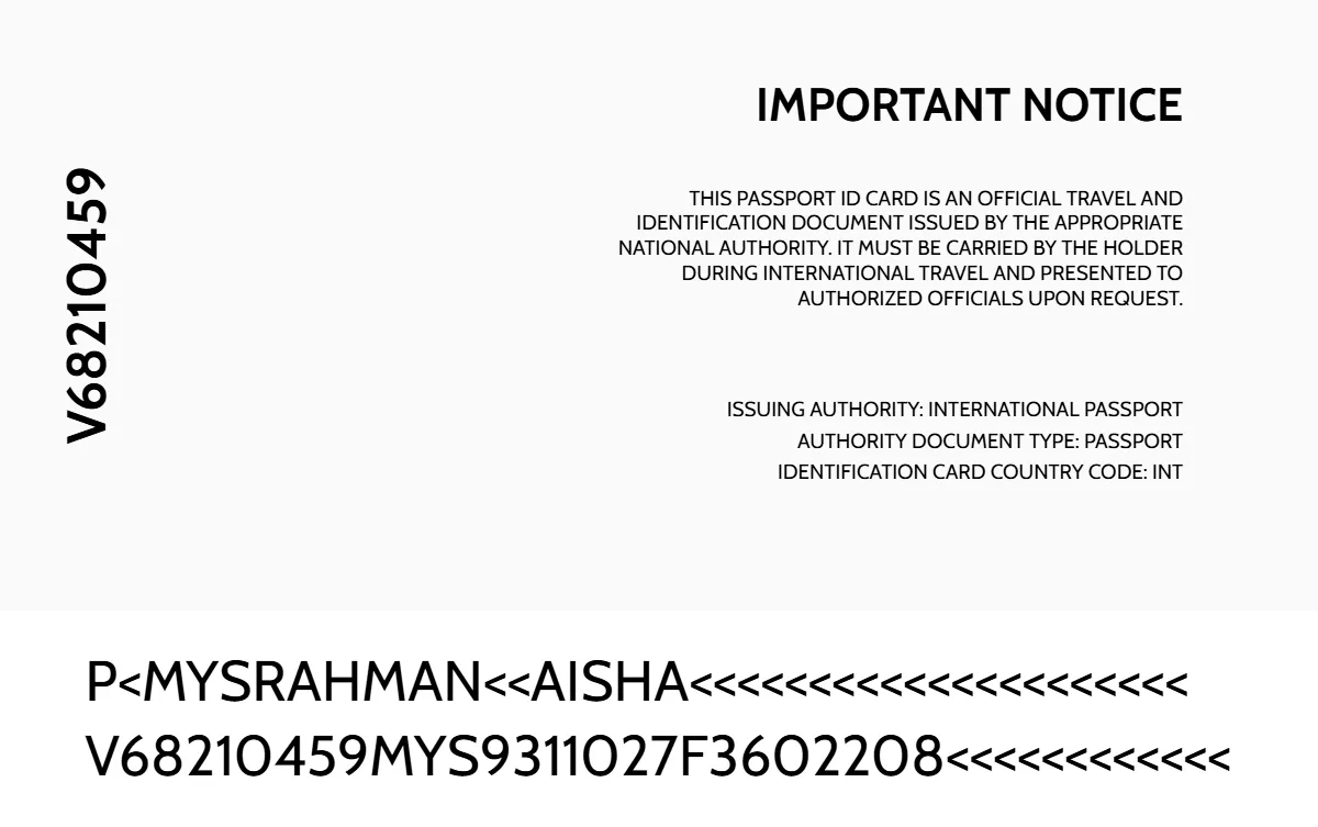 Free Visa Passport Card Template to Edit Online