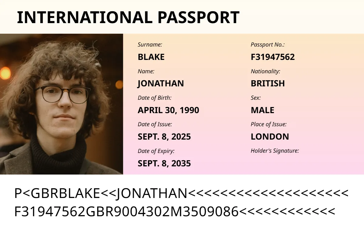 Free Formal Attire Passport Photo Card Template to Edit Online