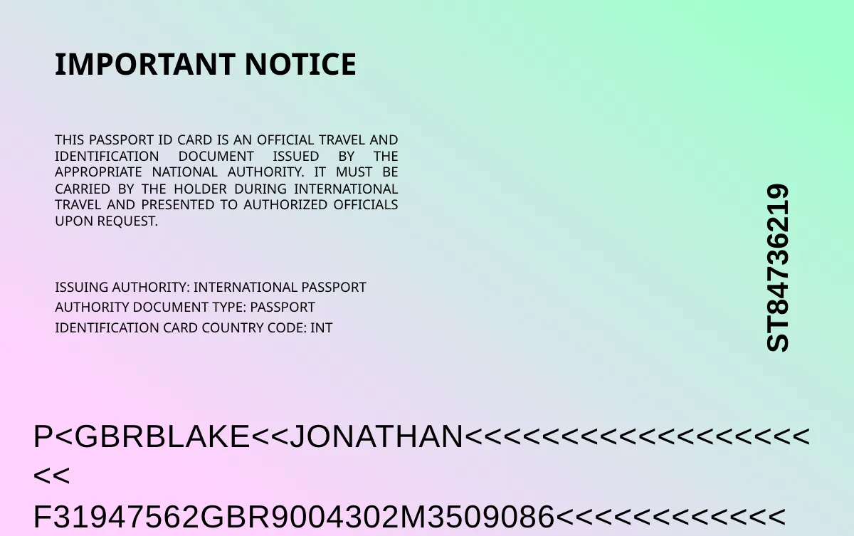 Free Student Passport Card Template to Edit Online