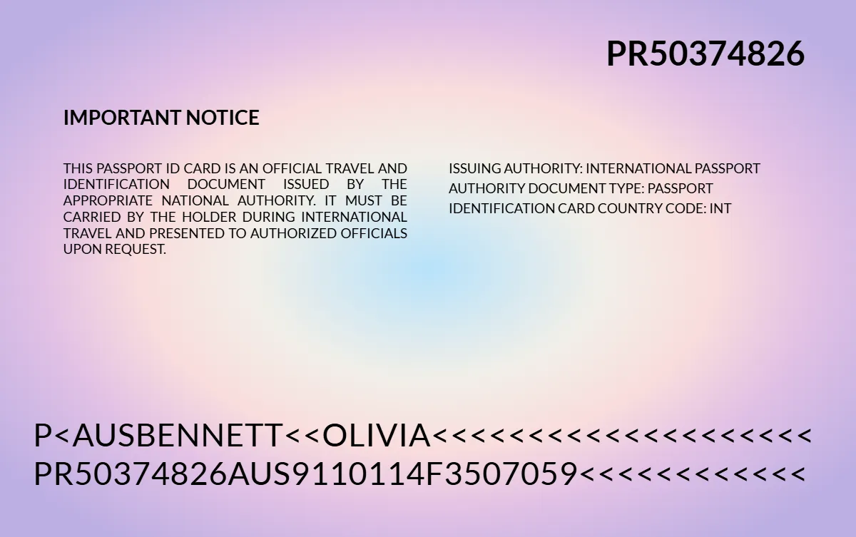 Free Professional Valid Passport Card Template to Edit Online