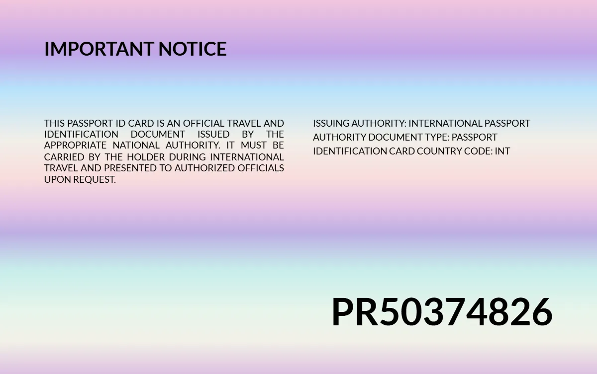Free Original Passport Card Template to Edit Online