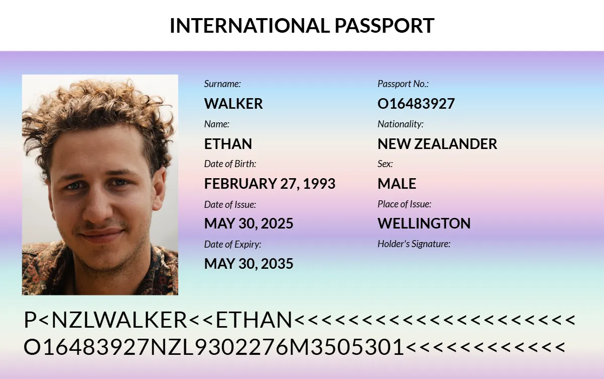 Free Original Passport Card Template to Edit Online