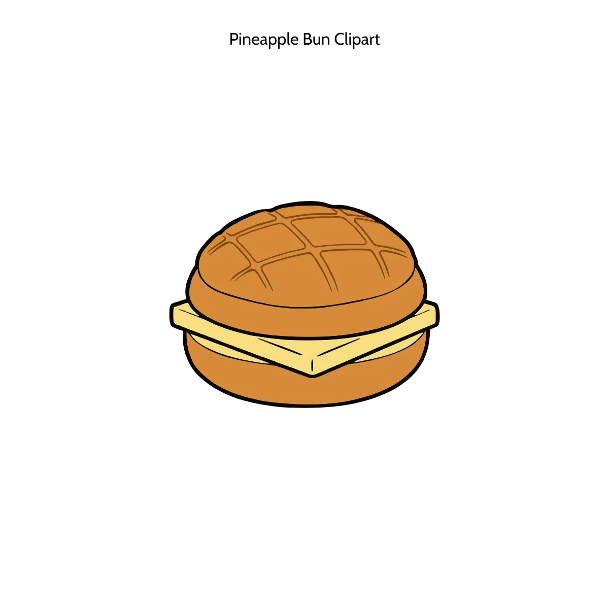 Free Pineapple Bun Vector Clipart (PNG, SVG) to Edit Online