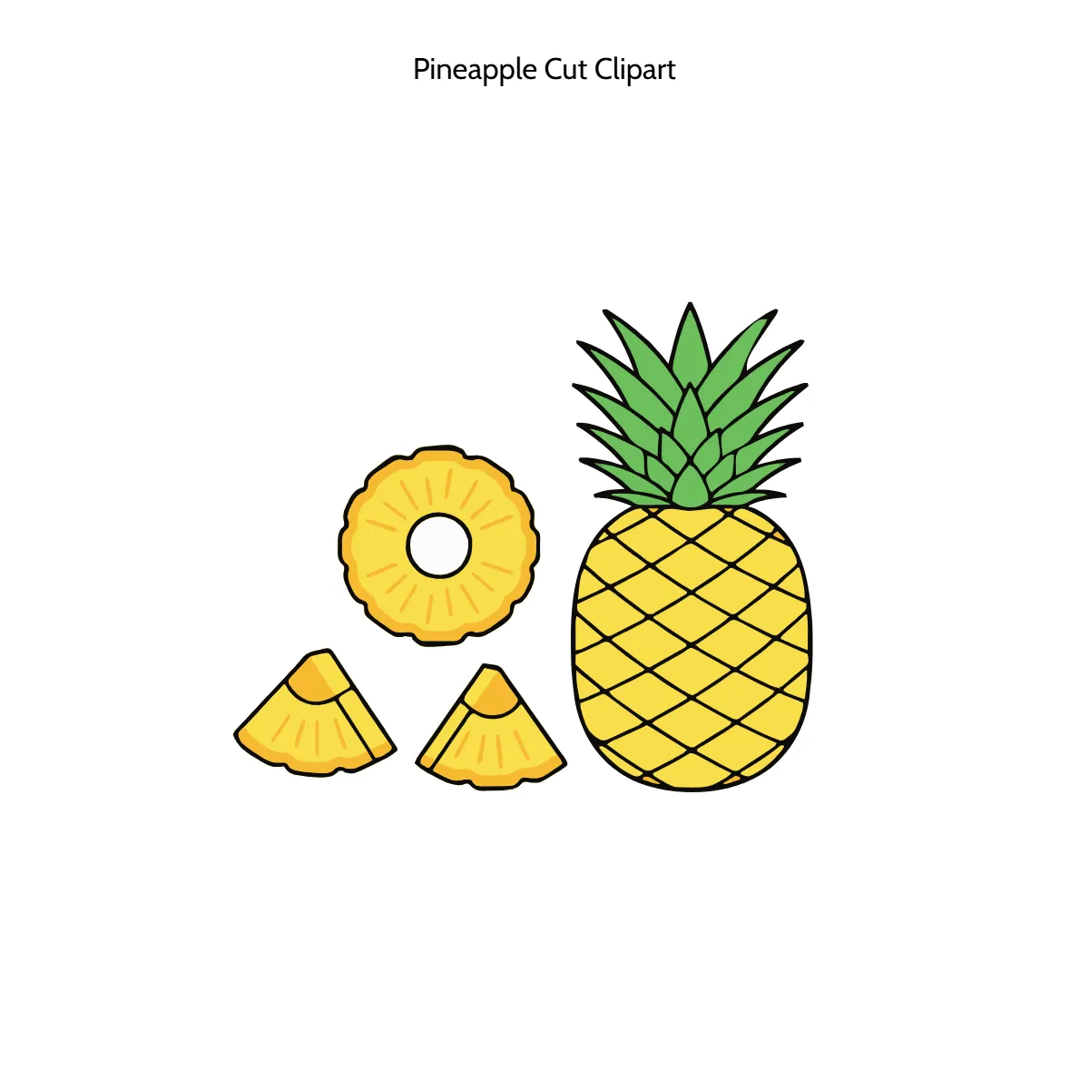 Free Pineapple Cut Vector Clipart (PNG, SVG) to Edit Online