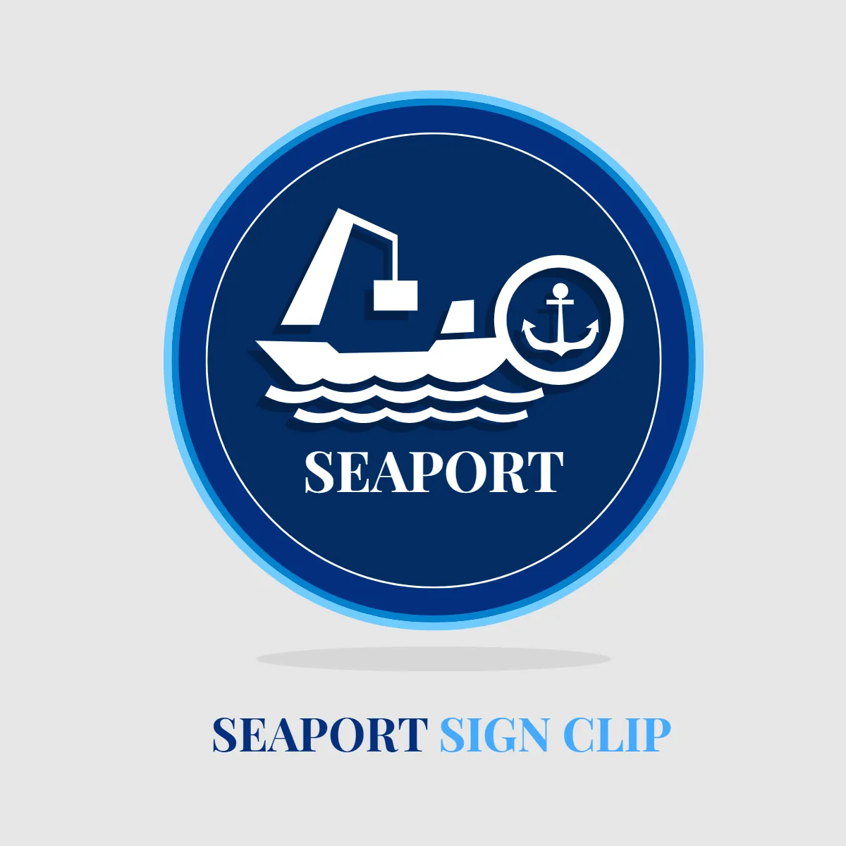 Free Seaport Sign Clip Art Template to Edit Online