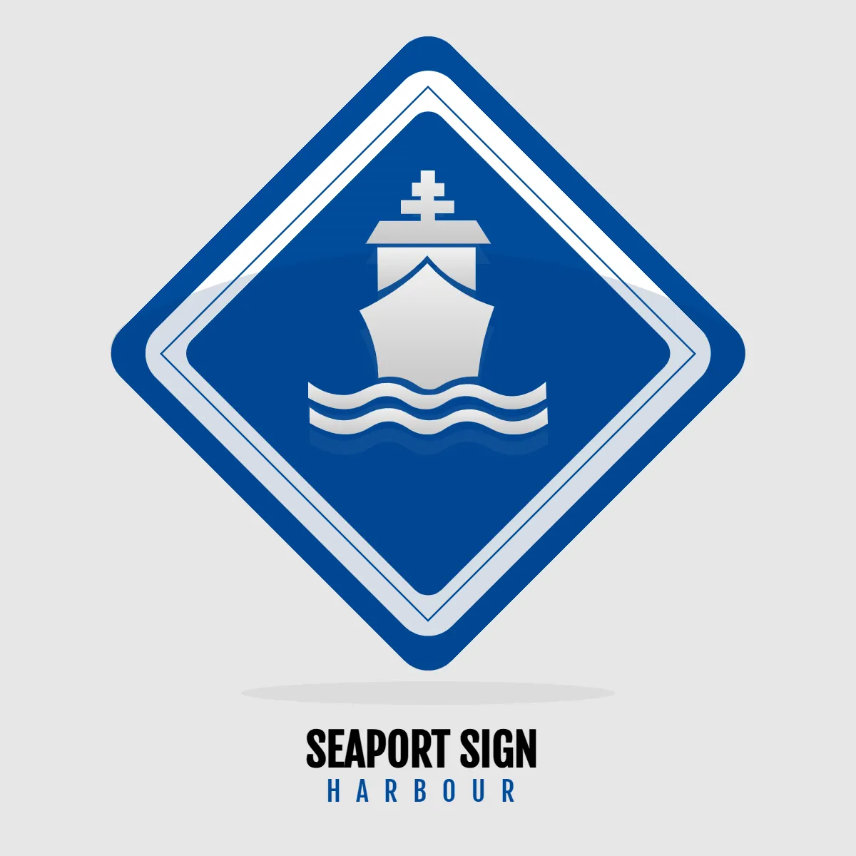 Free Seaport Sign Harbour Clip Art Template to Edit Online