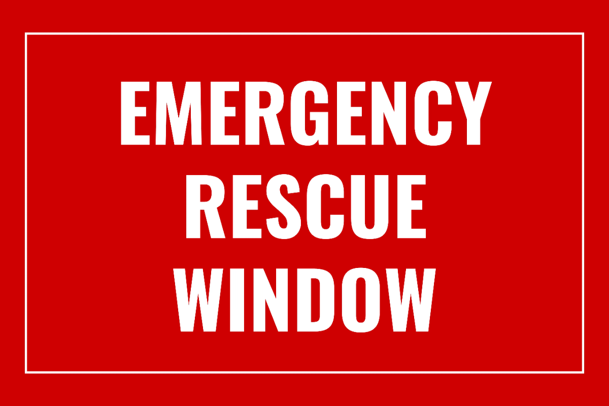 Emergency Rescue Window Sign Template