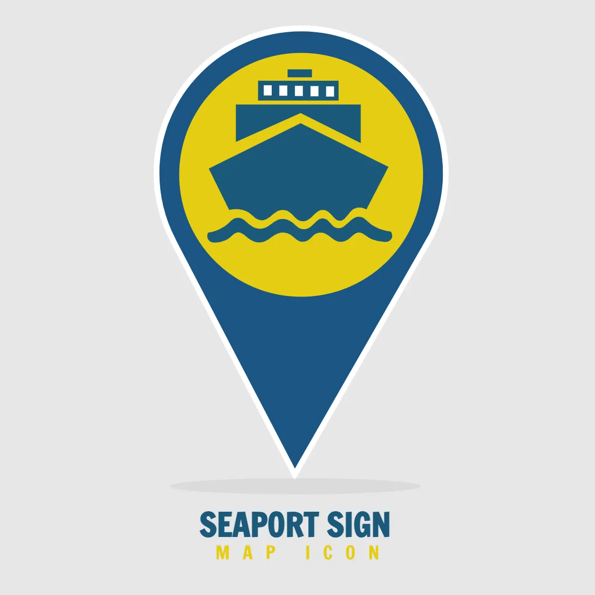 Free Seaport Sign Map Icon Clip Art Template to Edit Online