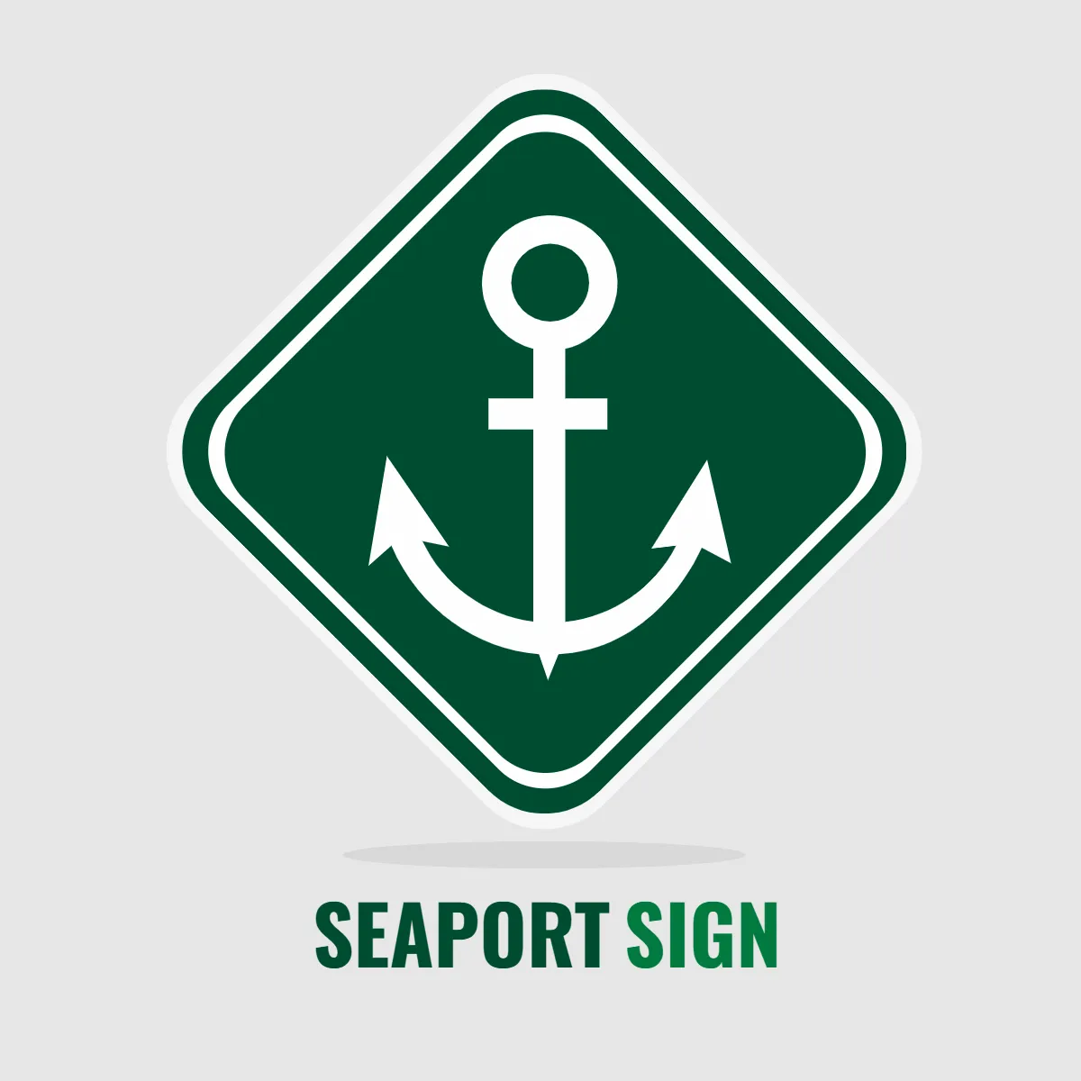 Free Seaport Sign Green Clip Art Template to Edit Online