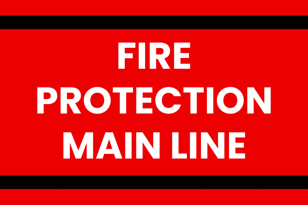 Fire Protection Main Line Sign Template