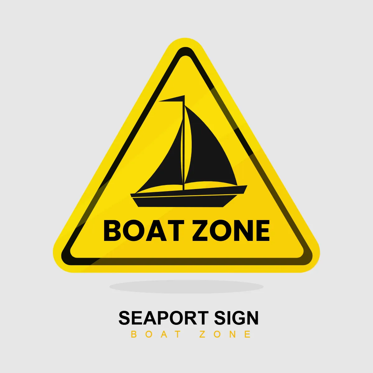 Free Seaport Sign Boat Zone Clip Art Template to Edit Online