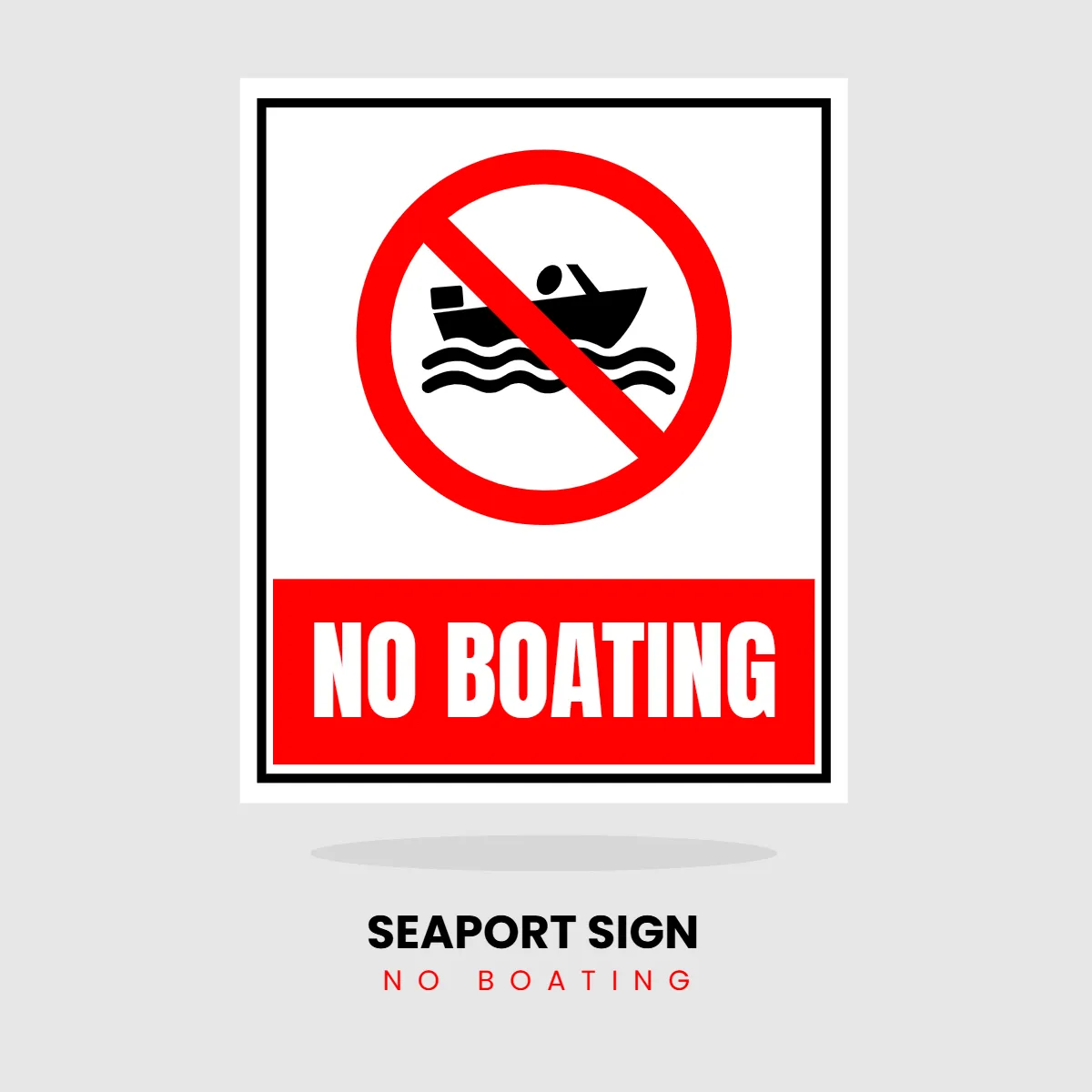 Free Seaport Sign NO Boating Clip Art Template to Edit Online