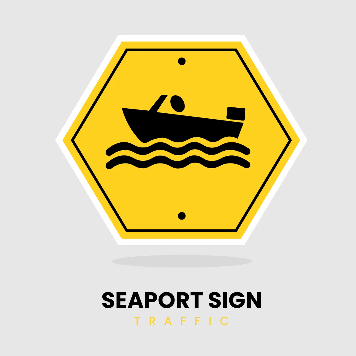 Free Seaport Sign Traffic Clip Art Template to Edit Online