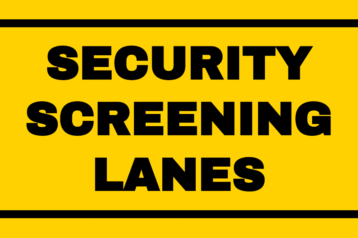 Free Security Screening Lanes Security Forces Sign Template to Edit Online
