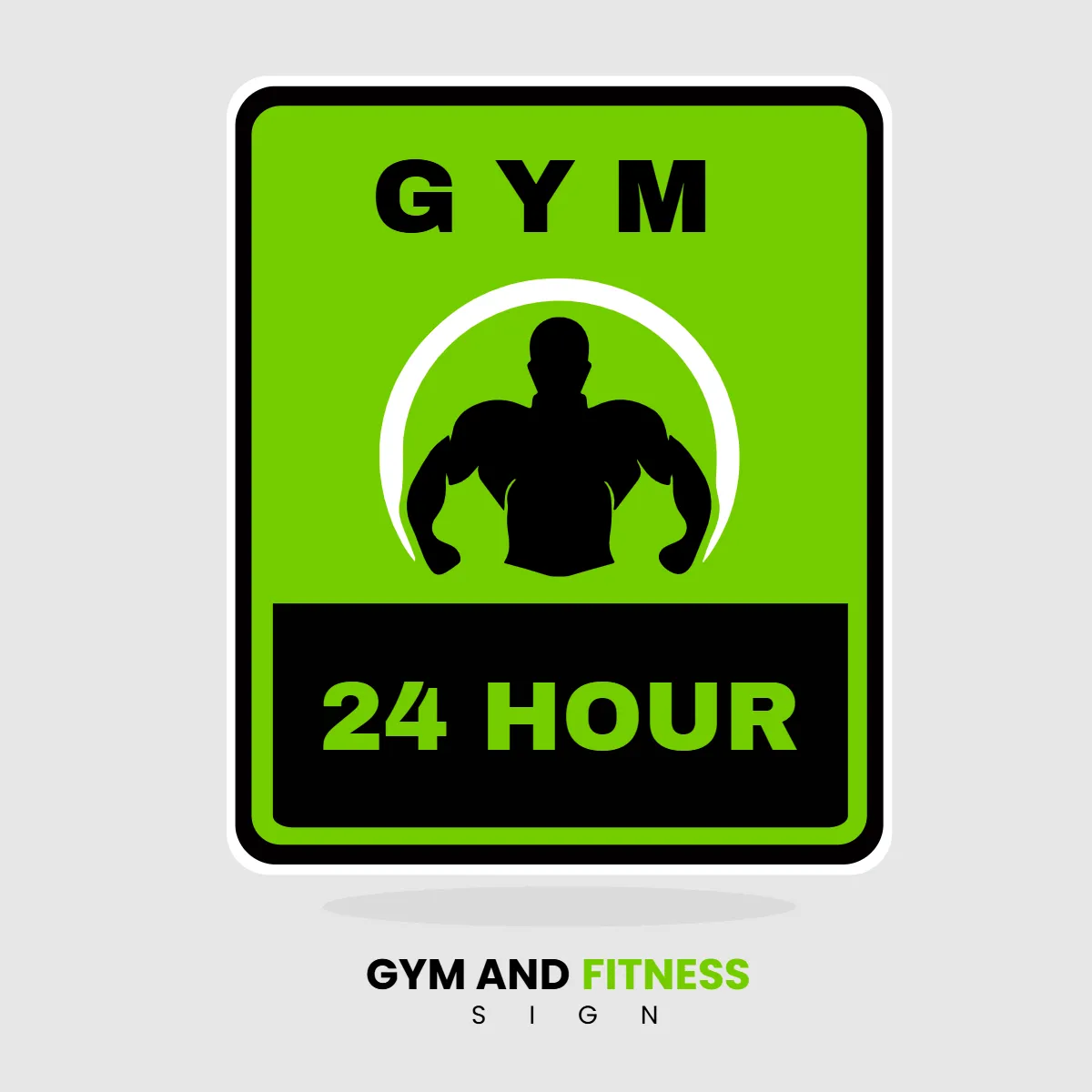 Free Gym And Fitness 24 Hours Sign Clip Art Template to Edit Online