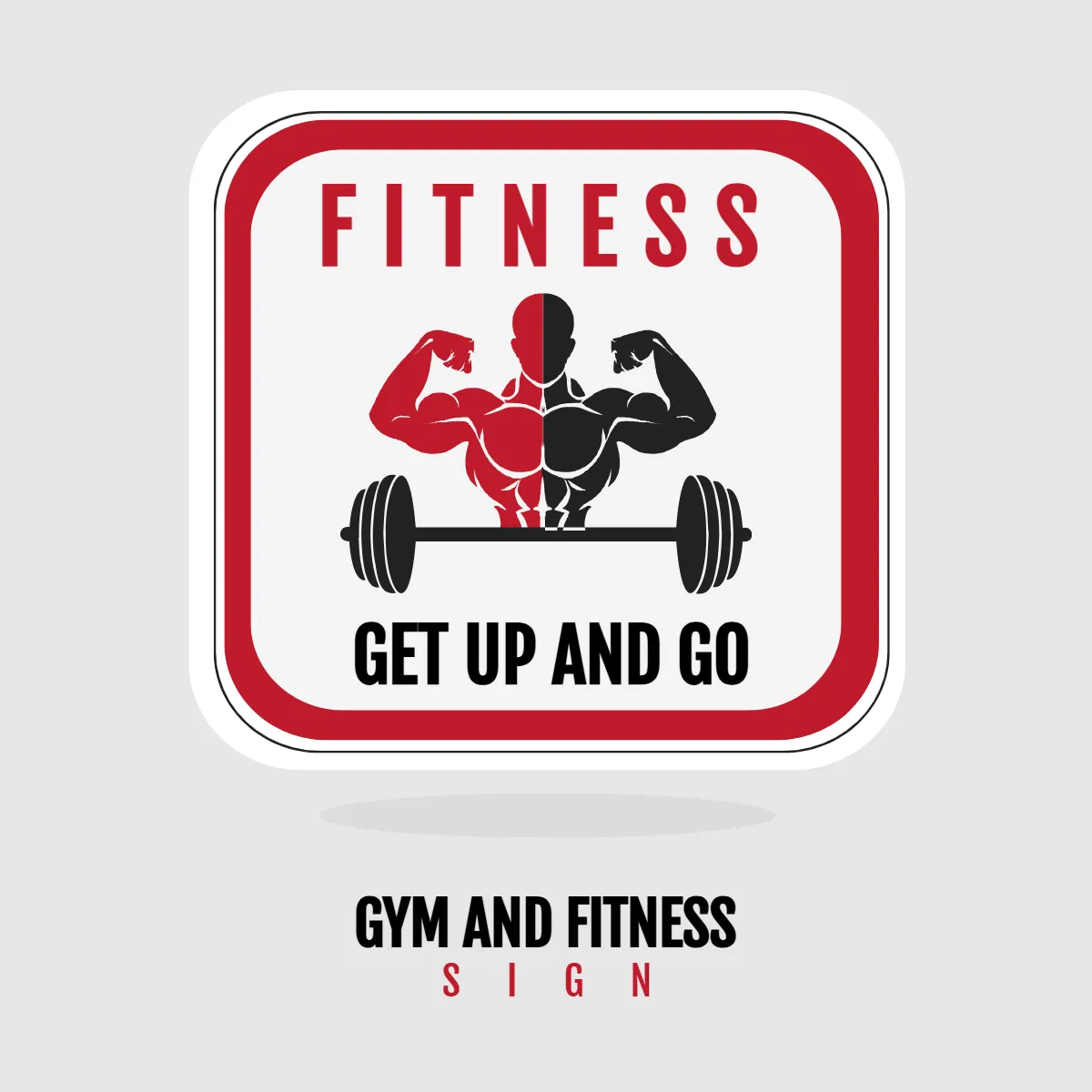 Free Gym And Fitness Get Up And Go Sign Clip Art Template to Edit Online
