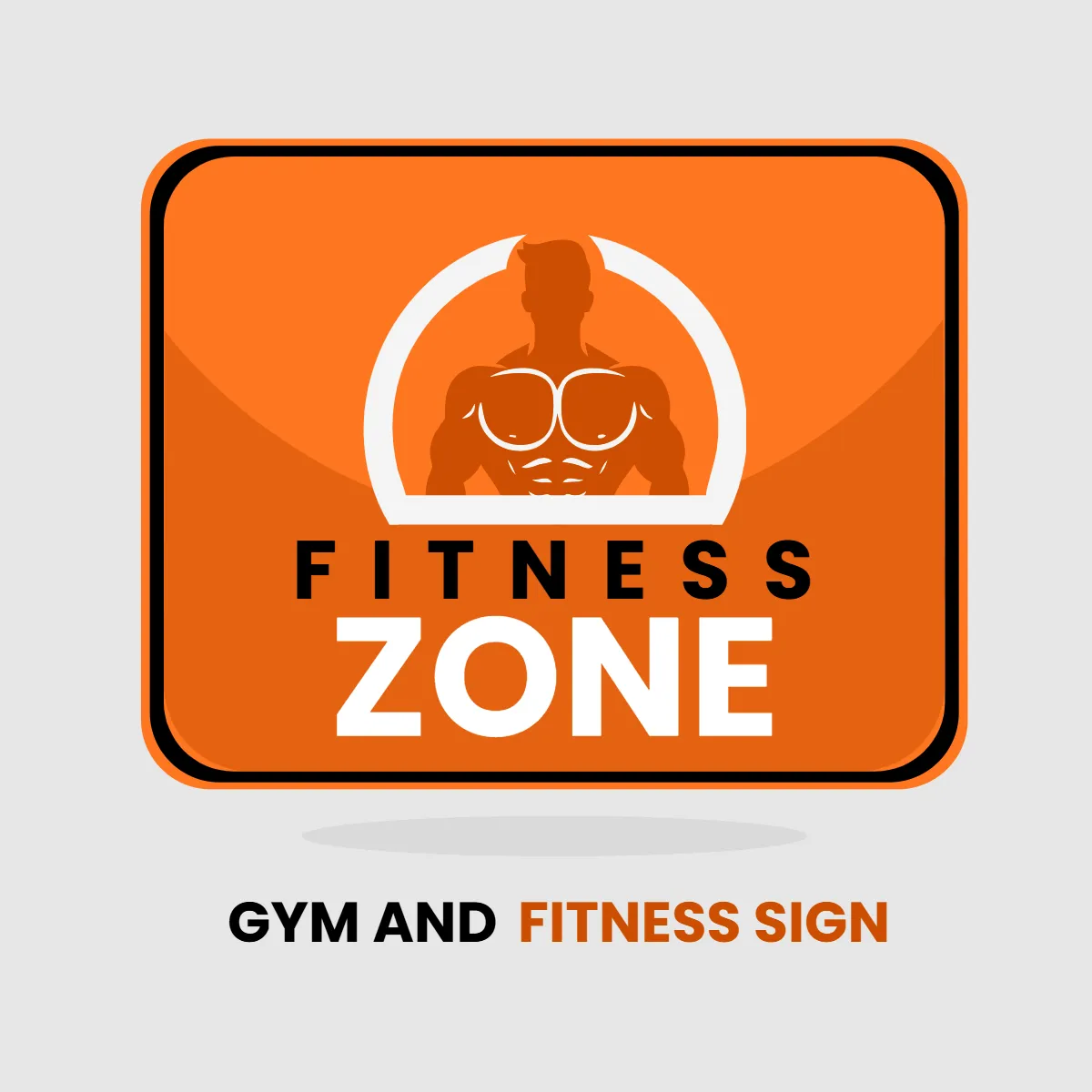 Free Gym And Fitness Zone Sign Clip Art Template to Edit Online