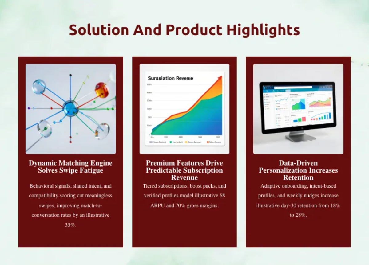 Free Dating App Pitch Deck Template to Edit Online