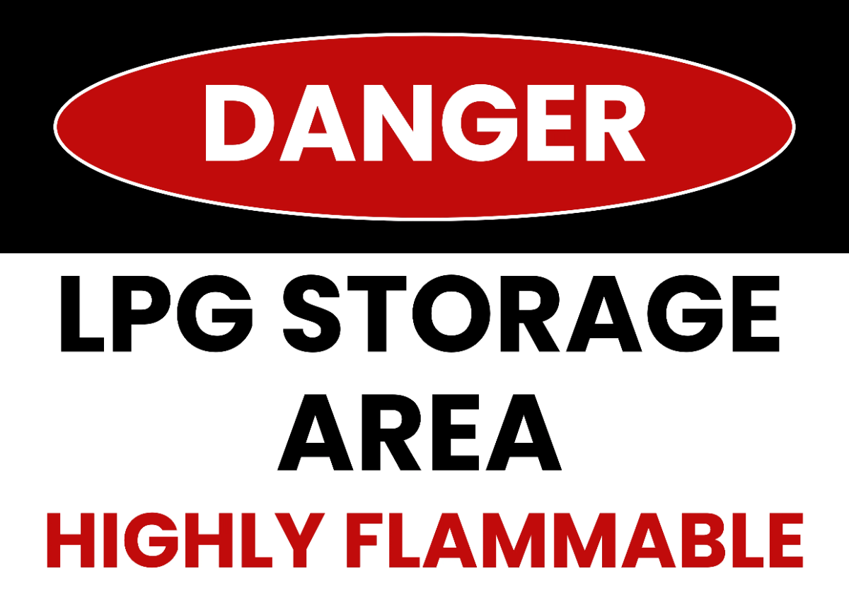 Free LPG Storage Area Petroleum Sign Template to Edit Online