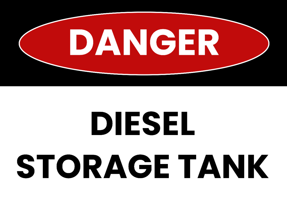 Free Diesel Storage Tank Petroleum Sign Template to Edit Online