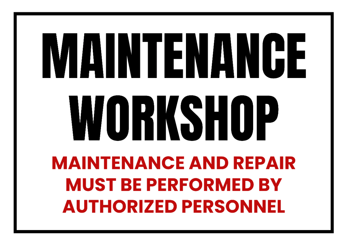 Free Maintenance Workshop Petroleum Sign Template to Edit Online