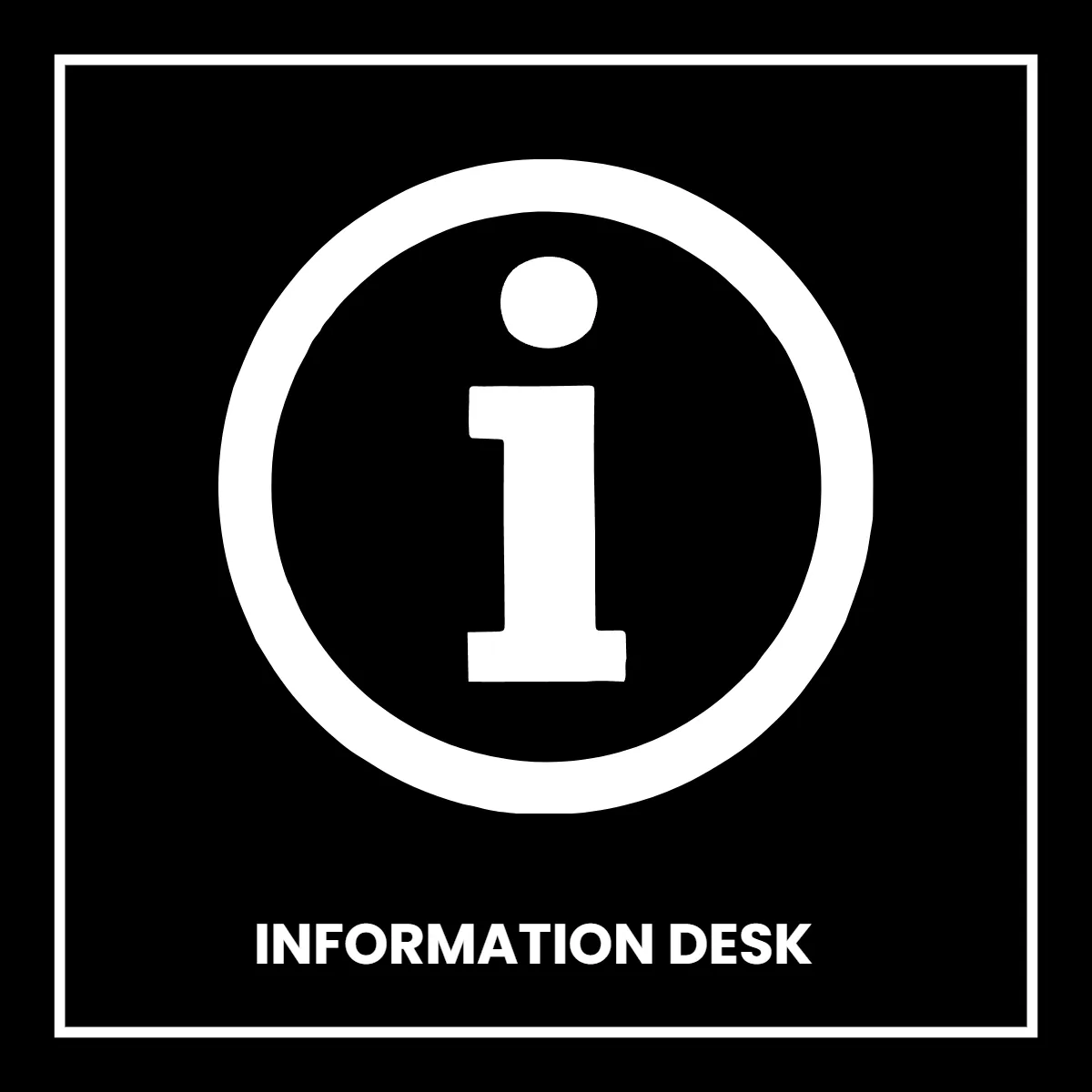 Free Information Desk Public Building Sign Template to Edit Online