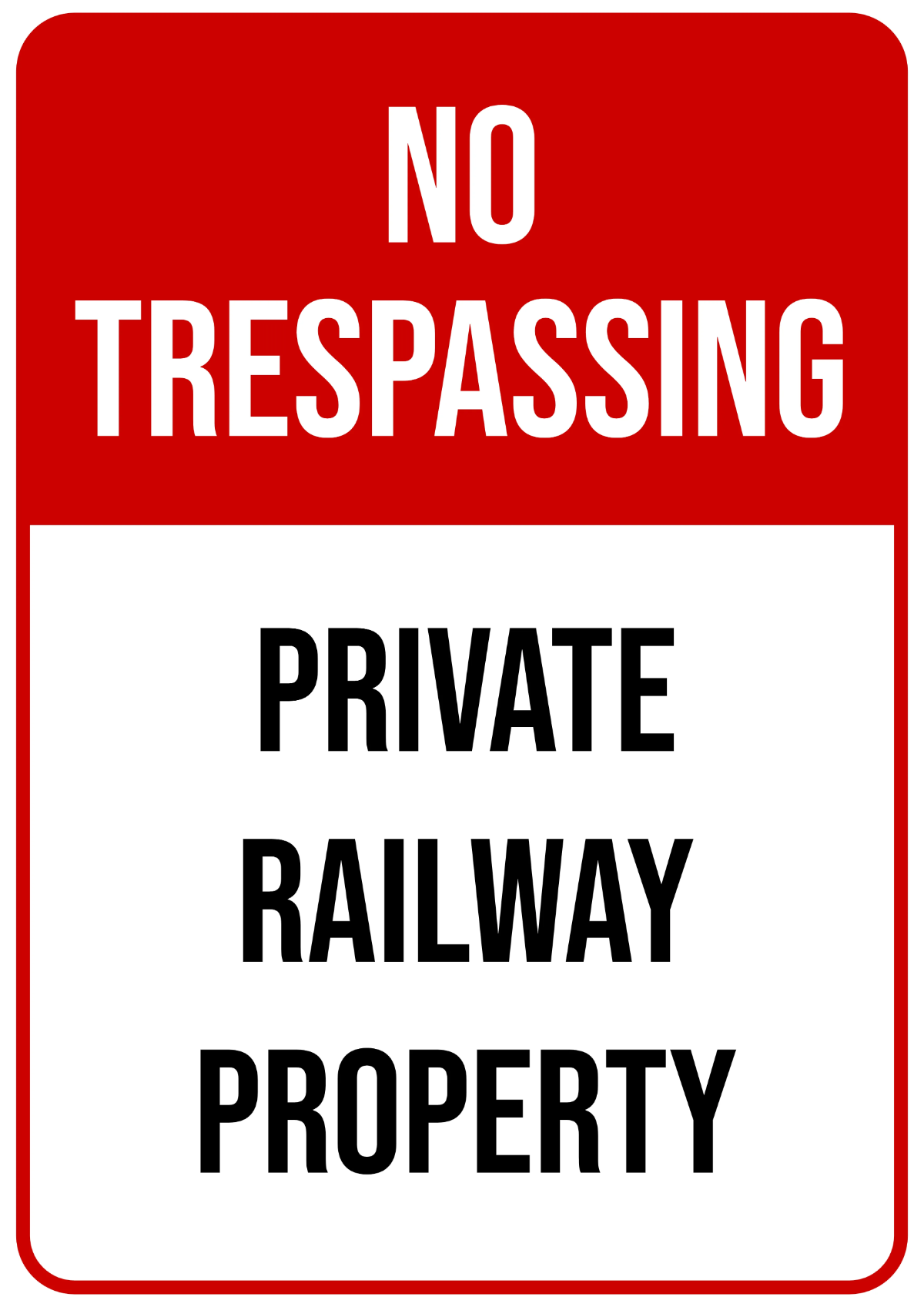 Free No Trespassing Railway Property Sign Template to Edit Online
