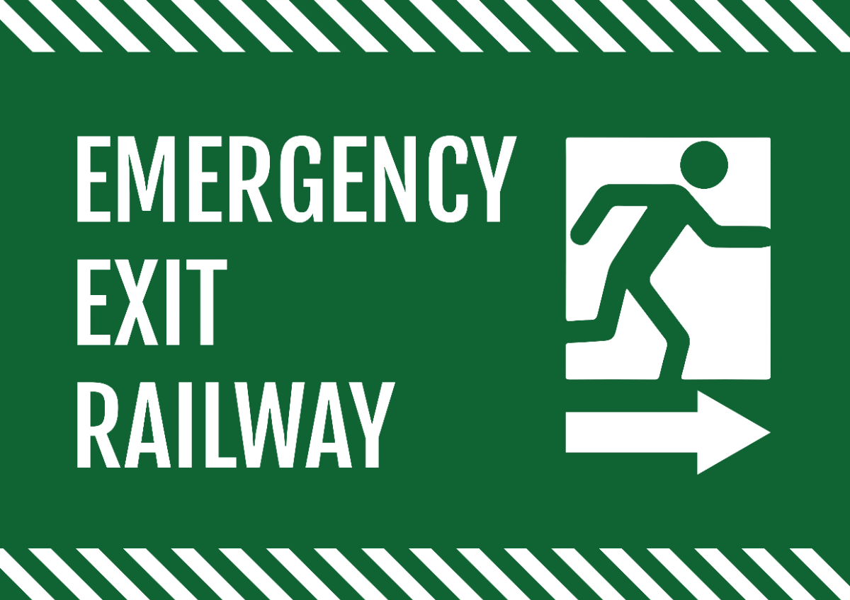 Free Emergency Exit Railway Platform Sign Template to Edit Online