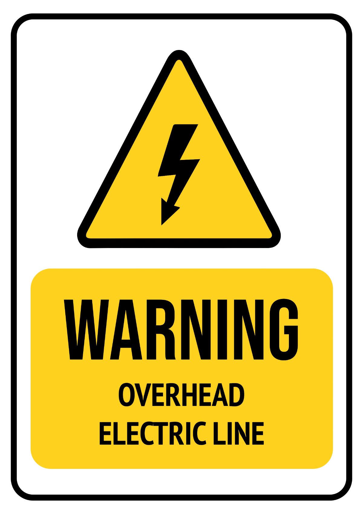 Free Overhead Electric Line Warning Railway Sign Template to Edit Online