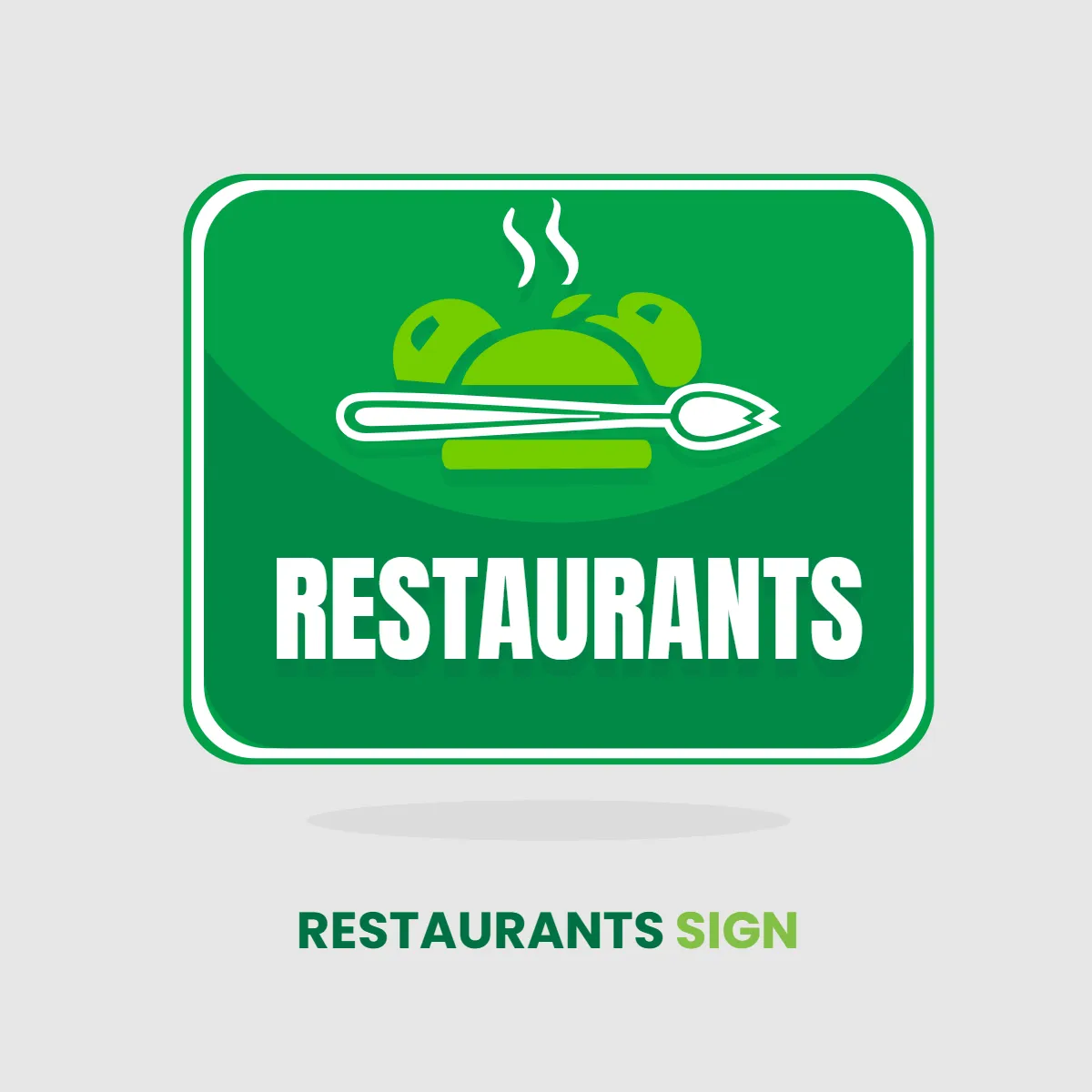 Free Restaurants Green Sign Clip Art Template to Edit Online