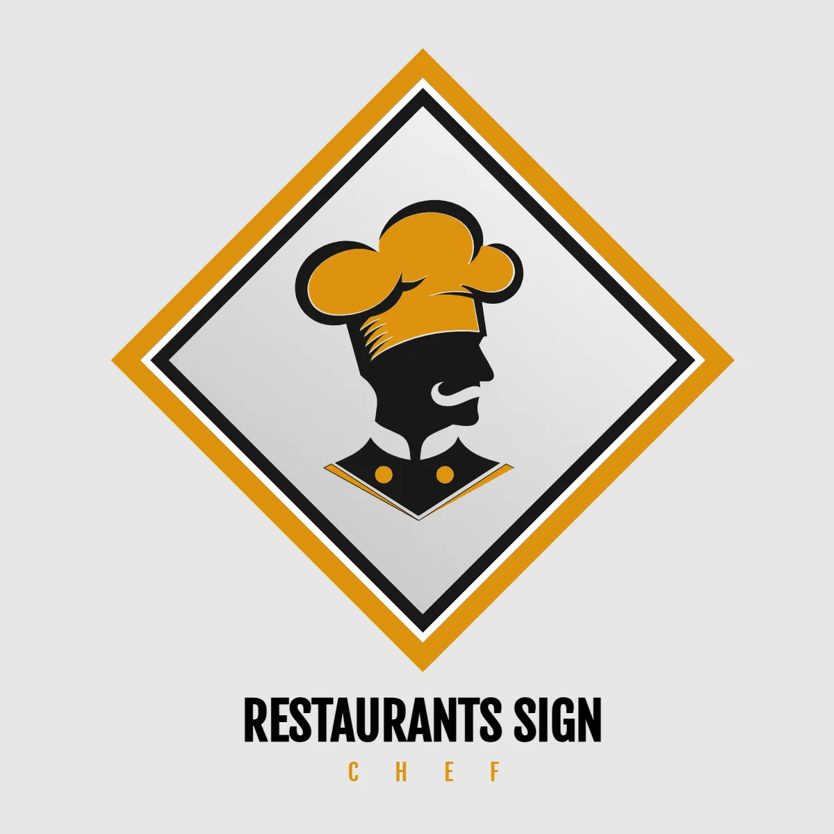Free Restaurants Sign Chef Clip Art Template to Edit Online