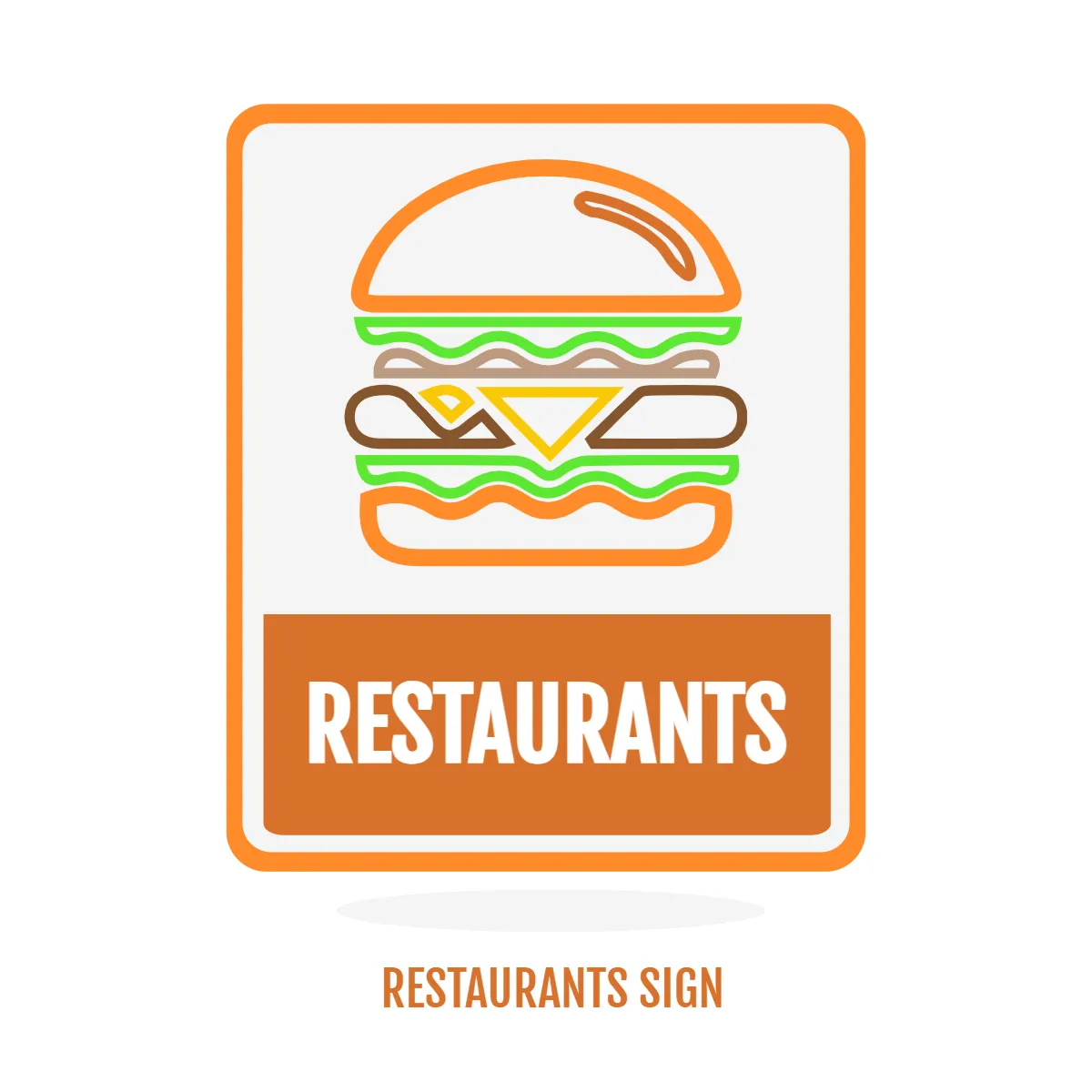 Free Restaurants Burger Sign Clip Art Template to Edit Online