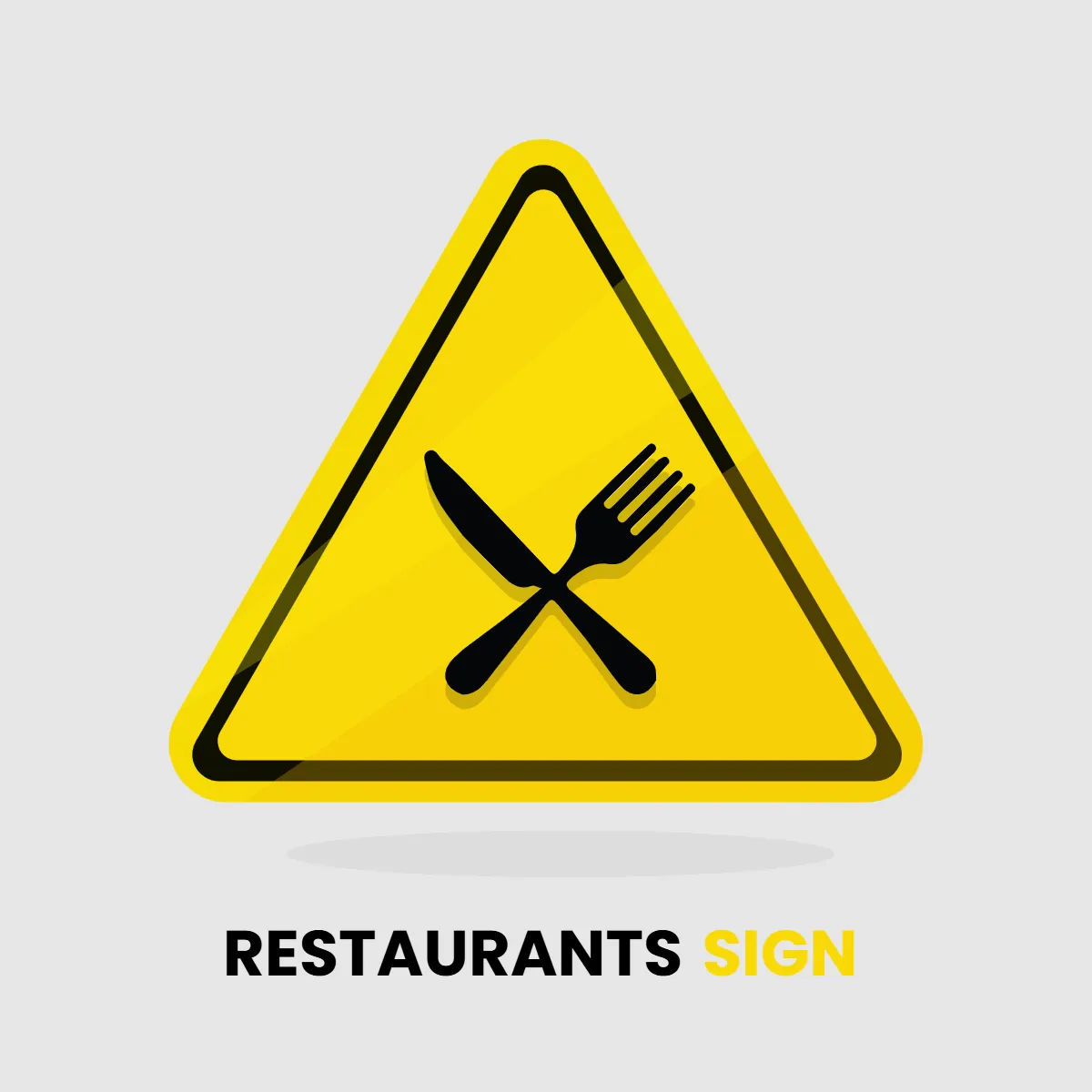 Free Restaurants Yellow Sign Clip Art Template to Edit Online
