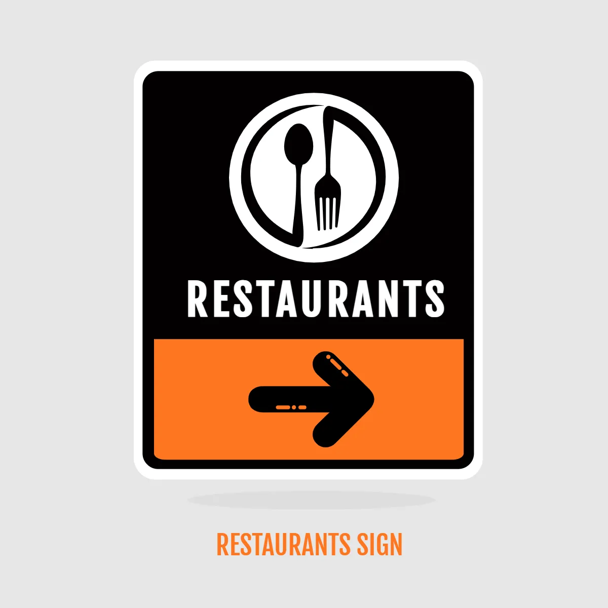 Free Restaurants Right Arrow Sign Clip Art Template to Edit Online