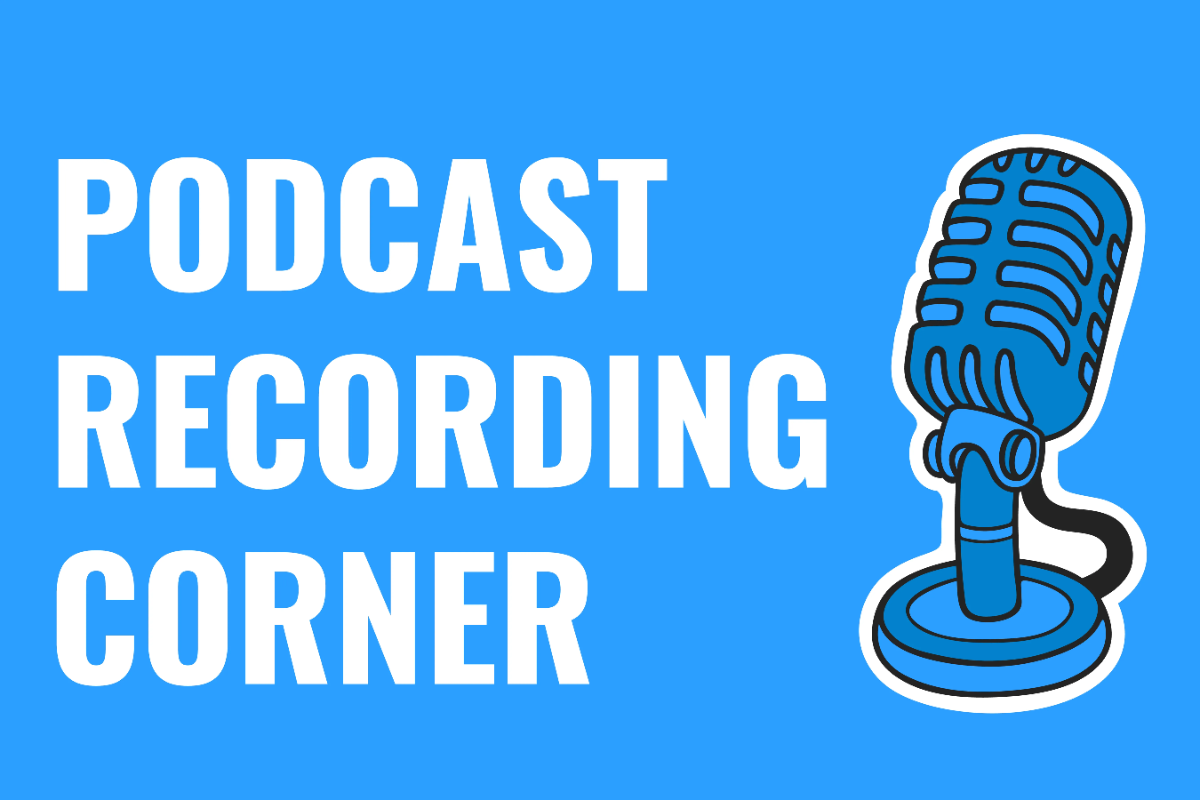 Free Podcast Recording Corner Entertainment Sign Template to Edit Online