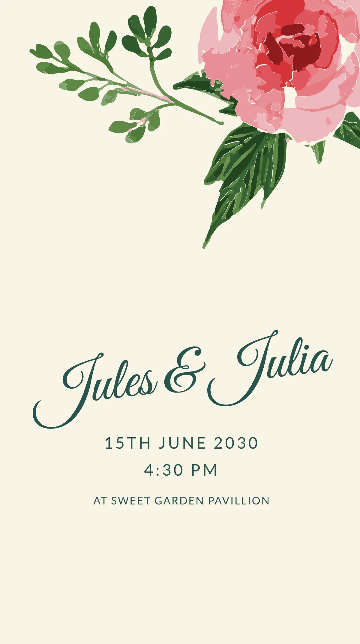 Free Floral Wedding Instagram Story Template to Edit Online