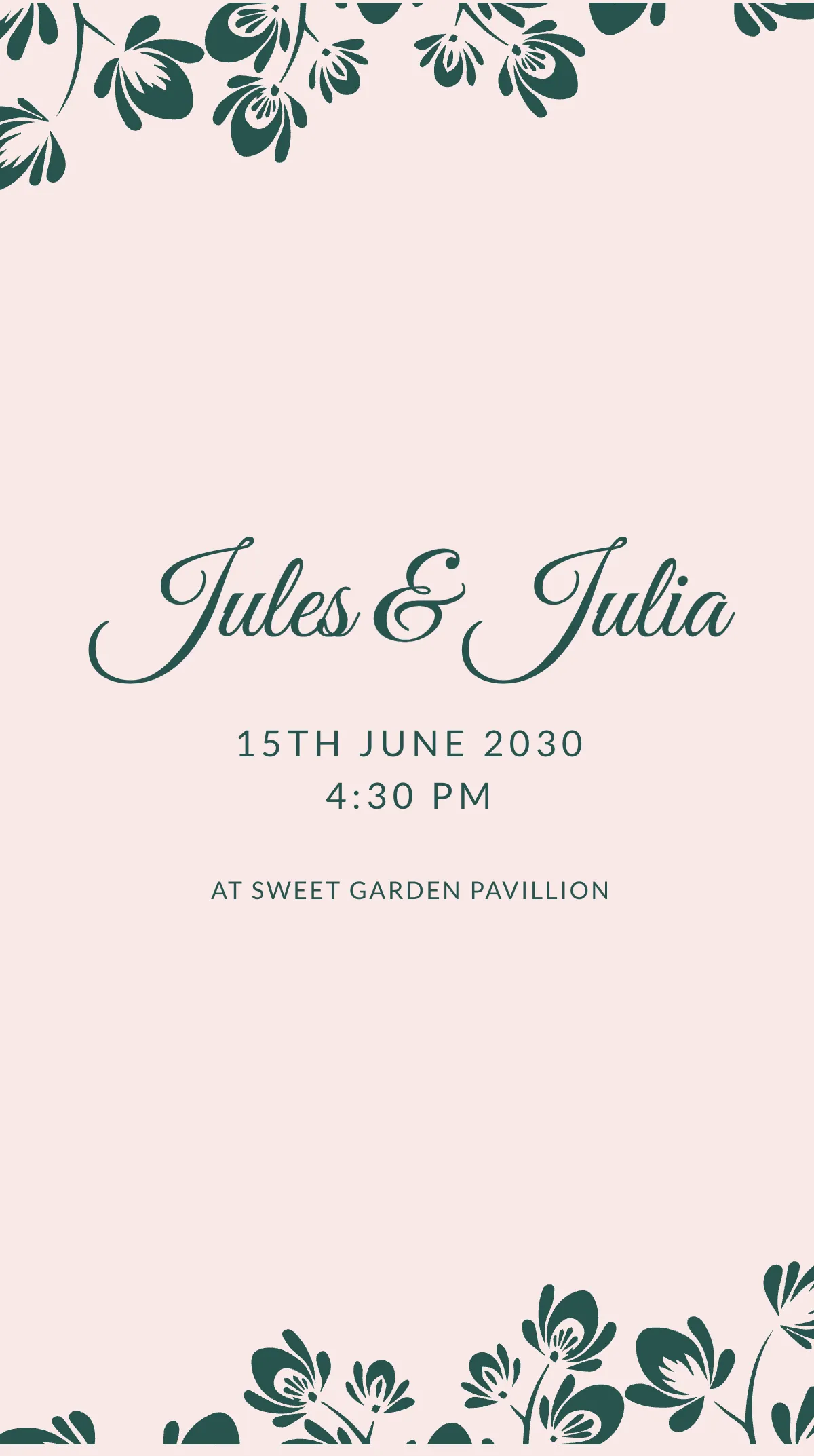 Free Floral Wedding Instagram Story Template to Edit Online