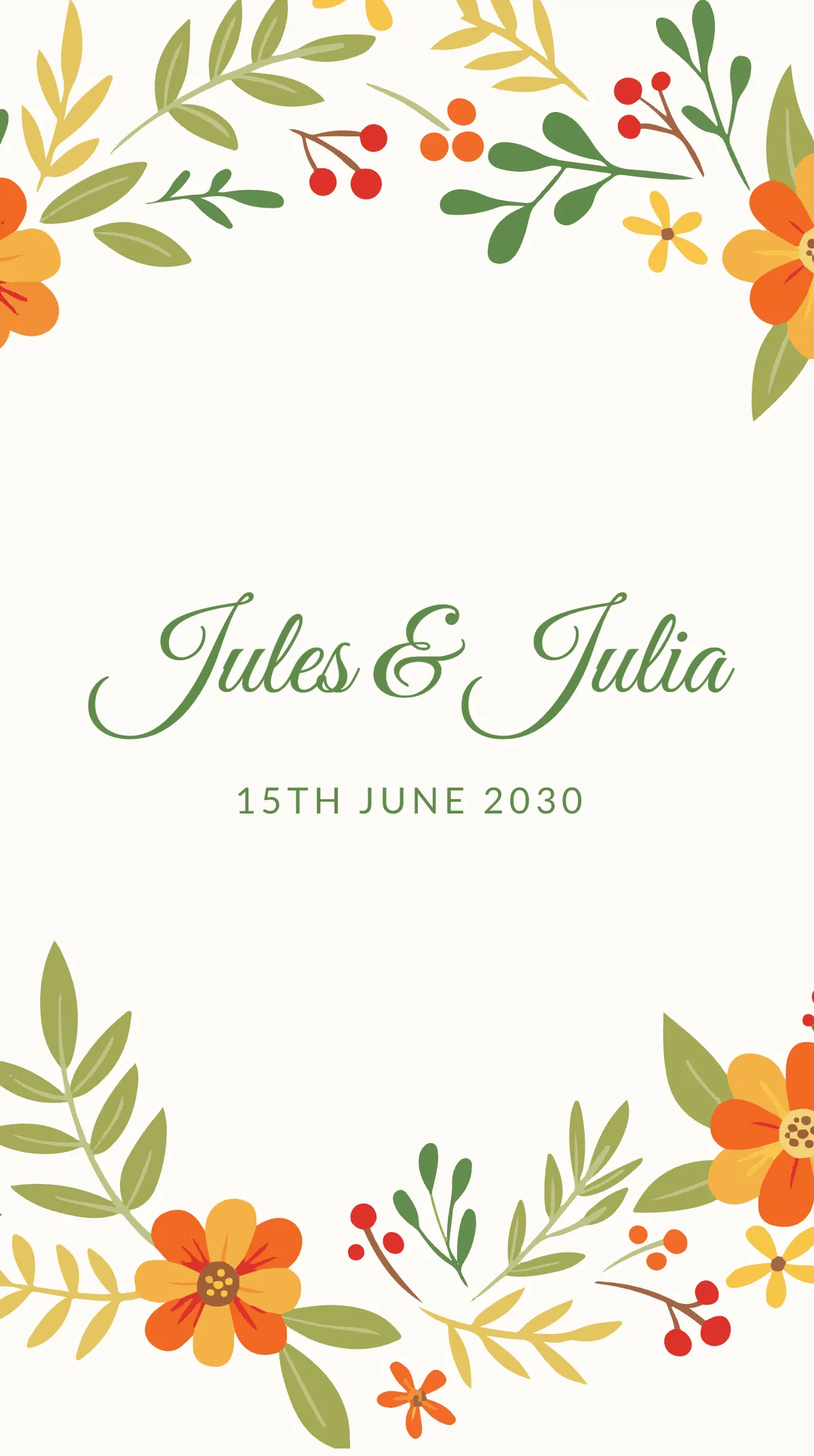 Free Floral Wedding Instagram Story Template to Edit Online