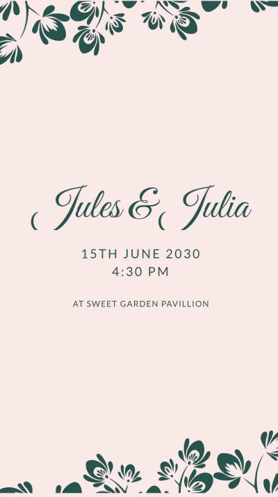 Free Floral Wedding Instagram Story Template to Edit Online