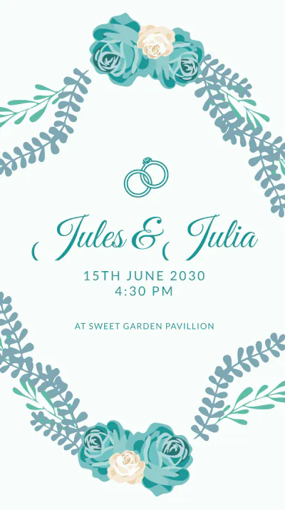 Free Floral Wedding Instagram Story Template to Edit Online