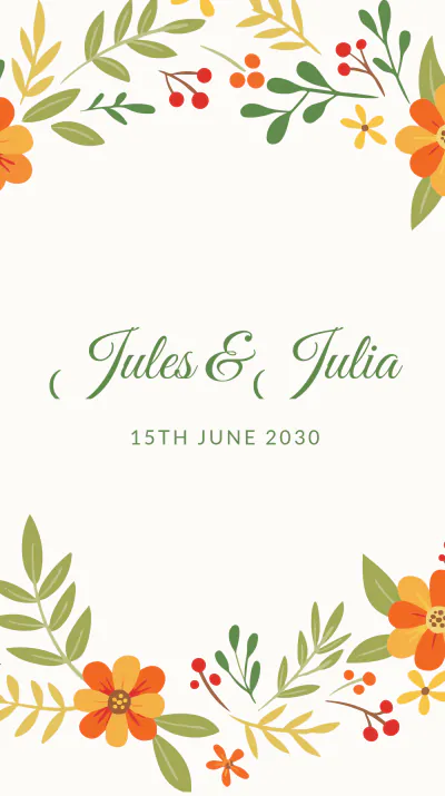 Free Floral Wedding Instagram Story Template to Edit Online