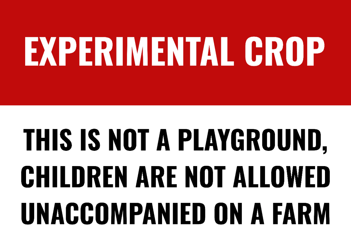 Experimental Crop Agriculture Sign Template