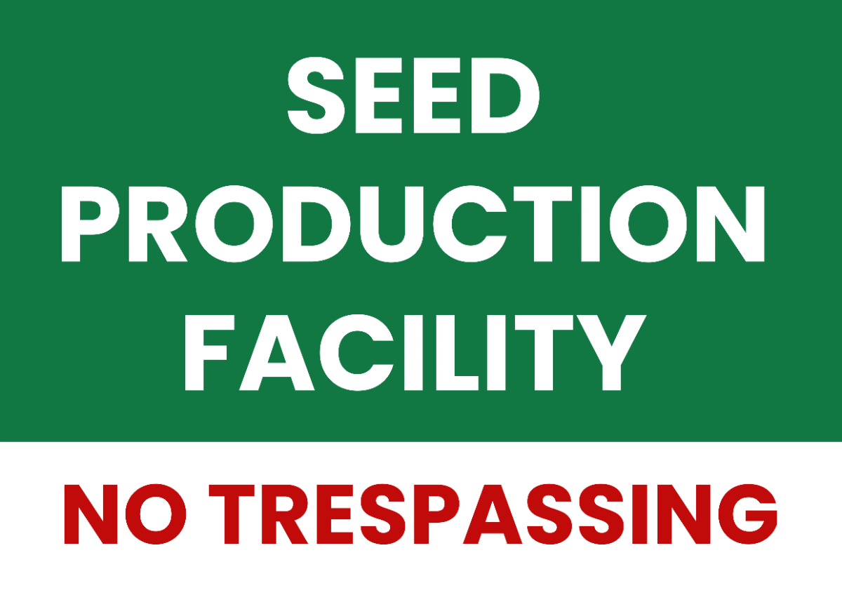Seed Production Agriculture Sign Template